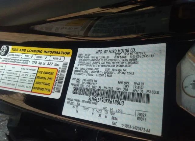 Photo 8 VIN: 3LN6L5F90KR618003 - LINCOLN MKZ 