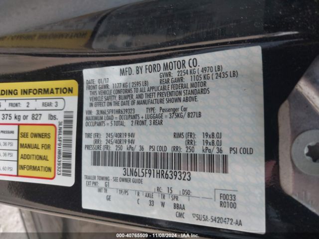 Photo 8 VIN: 3LN6L5F91HR639323 - LINCOLN MKZ 