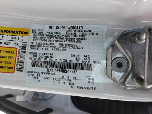 Photo 9 VIN: 3LN6L5F94HR643267 - LINCOLN MKZ RESERV 