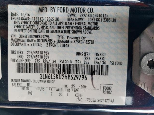 Photo 11 VIN: 3LN6L5KU2HR629796 - LINCOLN MKZ 