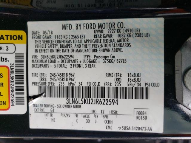 Photo 9 VIN: 3LN6L5KU2JR622594 - LINCOLN MKZ HYBRID 