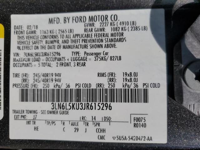 Photo 12 VIN: 3LN6L5KU3JR615296 - LINCOLN MKZ HYBRID 