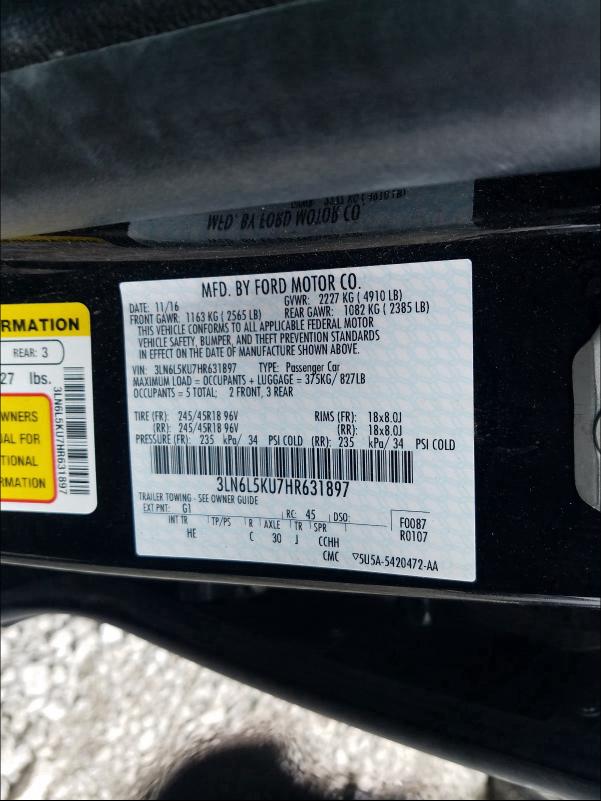 Photo 9 VIN: 3LN6L5KU7HR631897 - LINCOLN MKZ HYBRID 