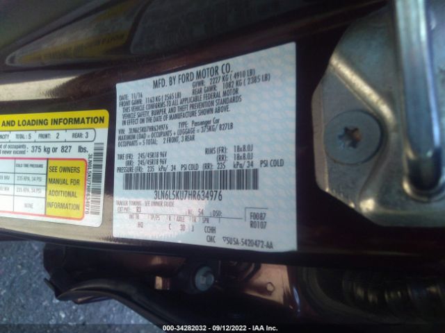 Photo 8 VIN: 3LN6L5KU7HR634976 - LINCOLN MKZ 