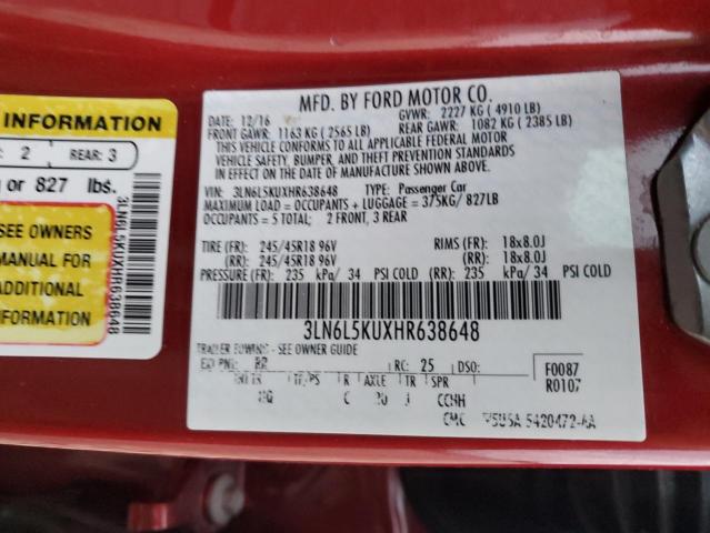 Photo 11 VIN: 3LN6L5KUXHR638648 - LINCOLN MKZ 