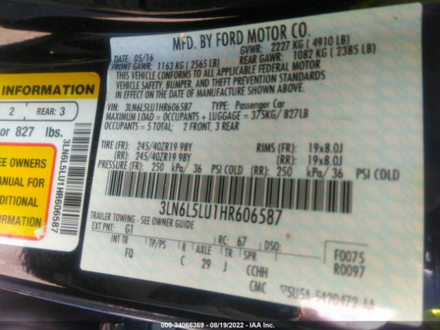 Photo 8 VIN: 3LN6L5LU1HR606587 - LINCOLN MKZ 