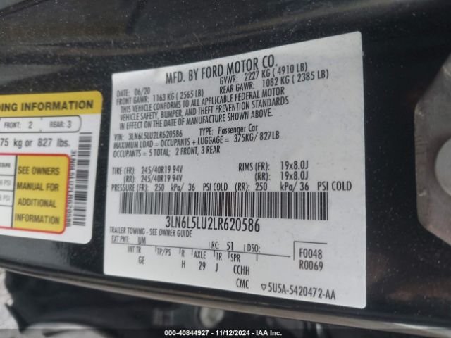 Photo 8 VIN: 3LN6L5LU2LR620586 - LINCOLN MKZ 