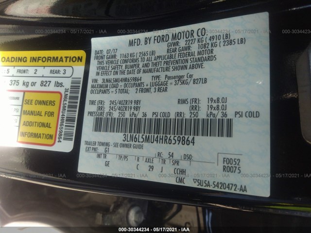 Photo 8 VIN: 3LN6L5MU4HR659864 - LINCOLN MKZ 