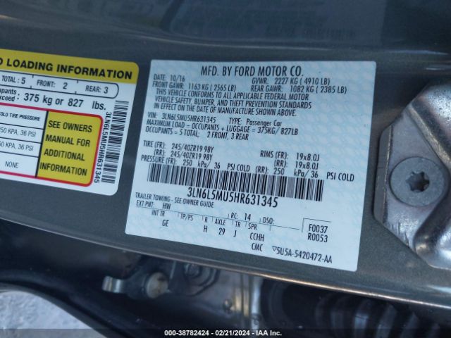 Photo 8 VIN: 3LN6L5MU5HR631345 - LINCOLN MKZ HYBRID 