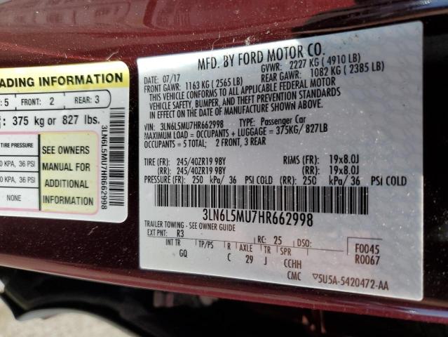 Photo 11 VIN: 3LN6L5MU7HR662998 - LINCOLN MKZ 