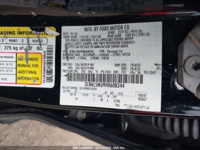 Photo 8 VIN: 3LN6L5MU9HR608344 - LINCOLN MKZ HYBRID 