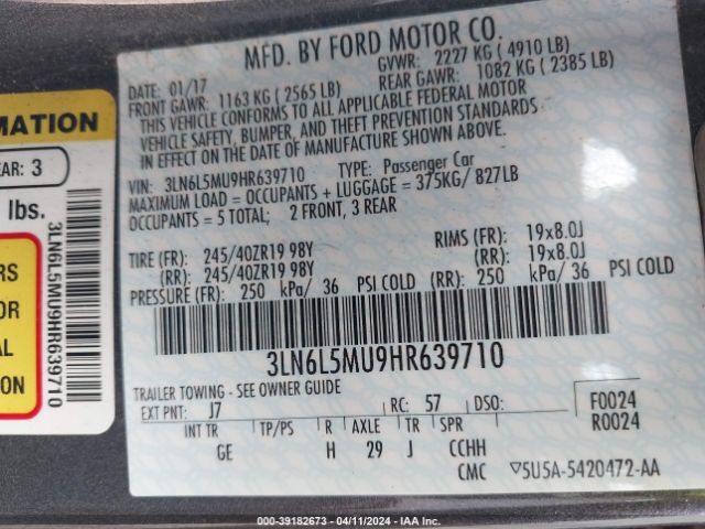 Photo 8 VIN: 3LN6L5MU9HR639710 - LINCOLN MKZ HYBRID 