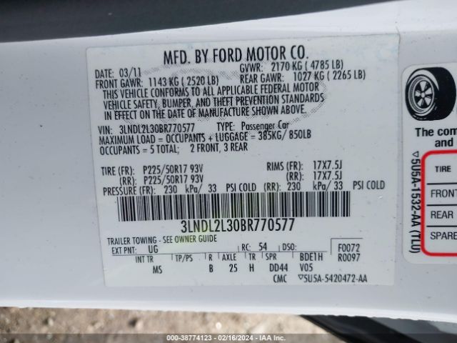 Photo 8 VIN: 3LNDL2L30BR770577 - LINCOLN MKZ HYBRID 