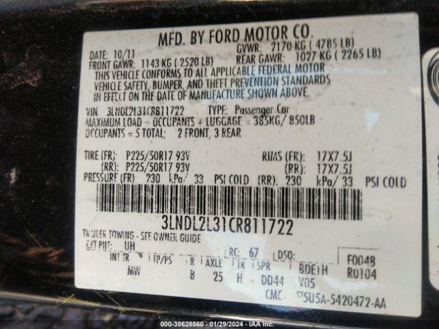 Photo 8 VIN: 3LNDL2L31CR811722 - LINCOLN MKZ HYBRID 