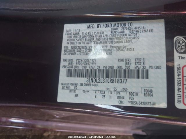 Photo 8 VIN: 3LNDL2L31CR818377 - LINCOLN MKZ HYBRID 