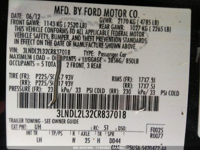 Photo 8 VIN: 3LNDL2L32CR837018 - LINCOLN MKZ HYBRID 