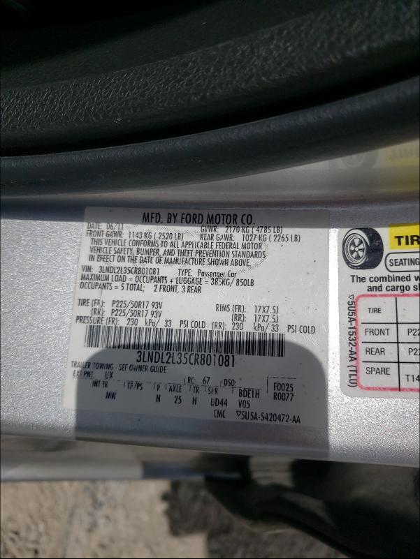 Photo 9 VIN: 3LNDL2L35CR801081 - LINCOLN MKZ HYBRID 