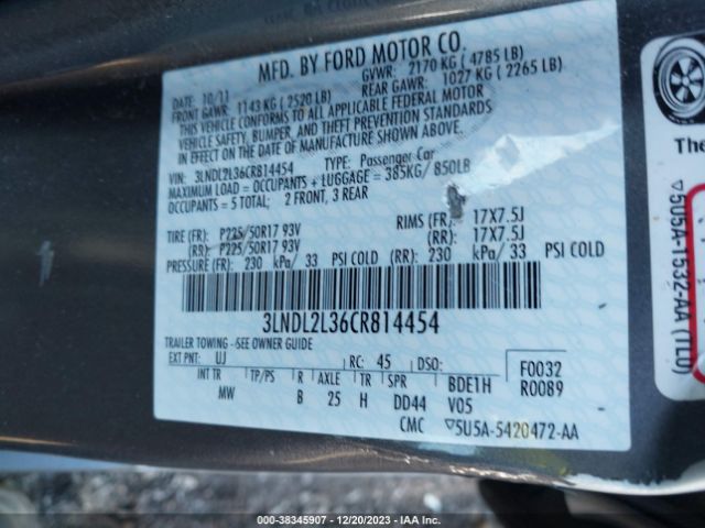 Photo 8 VIN: 3LNDL2L36CR814454 - LINCOLN MKZ HYBRID 