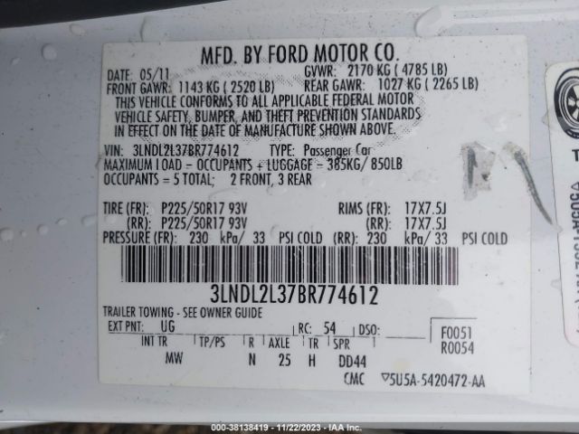 Photo 8 VIN: 3LNDL2L37BR774612 - LINCOLN MKZ HYBRID 