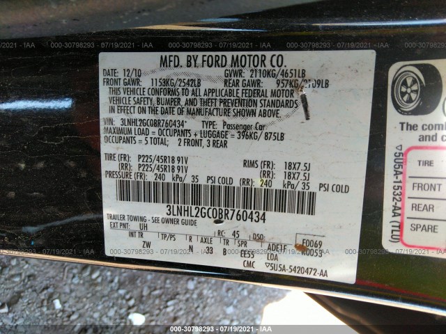 Photo 8 VIN: 3LNHL2GC0BR760434 - LINCOLN MKZ 