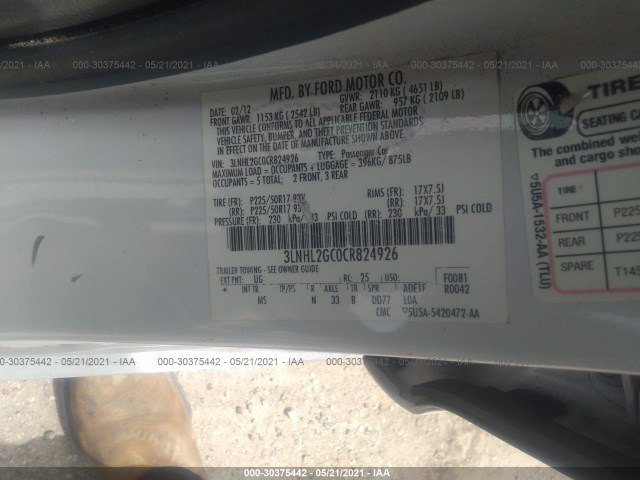 Photo 8 VIN: 3LNHL2GC0CR824926 - LINCOLN MKZ 