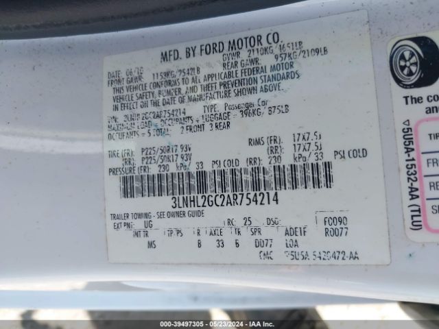 Photo 8 VIN: 3LNHL2GC2AR754214 - LINCOLN MKZ 