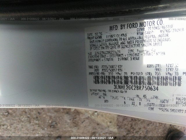 Photo 8 VIN: 3LNHL2GC2BR750634 - LINCOLN MKZ 