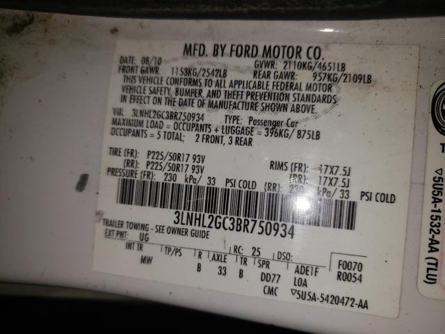 Photo 9 VIN: 3LNHL2GC3BR750934 - LINCOLN MKZ 