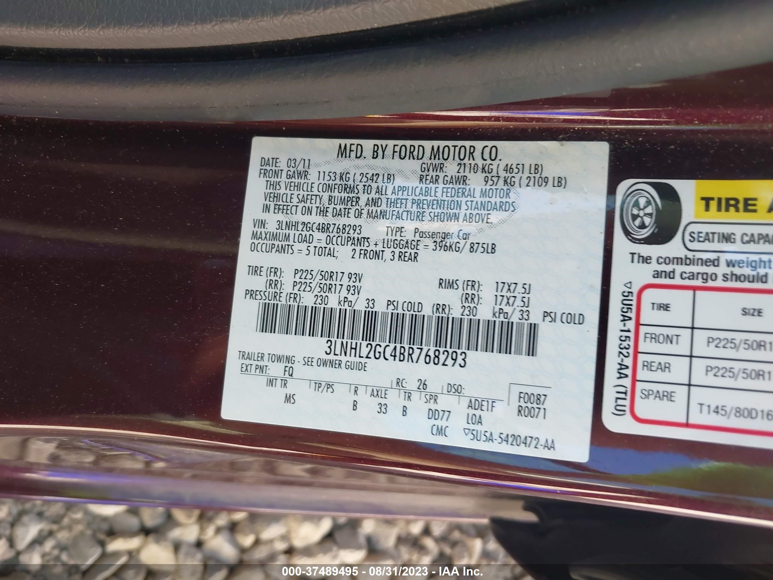 Photo 8 VIN: 3LNHL2GC4BR768293 - LINCOLN MKZ 