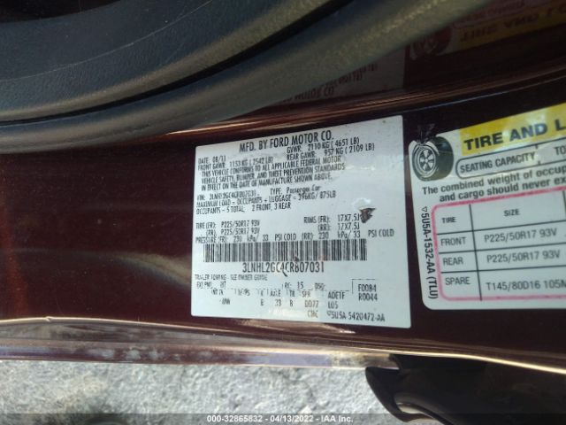 Photo 8 VIN: 3LNHL2GC4CR807031 - LINCOLN MKZ 