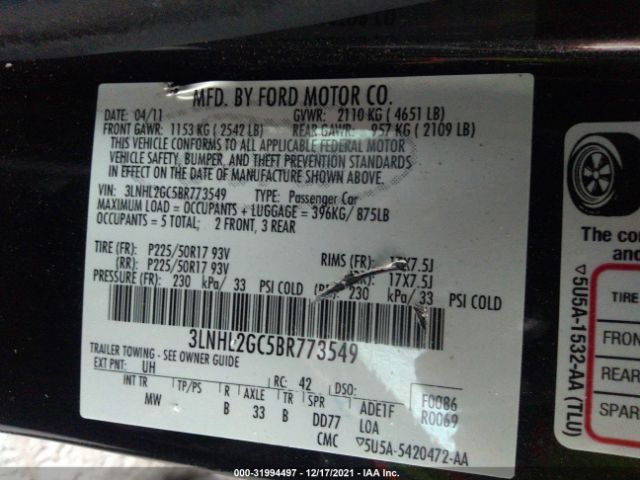 Photo 8 VIN: 3LNHL2GC5BR773549 - LINCOLN MKZ 