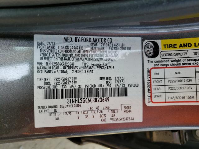 Photo 9 VIN: 3LNHL2GC6CR823649 - LINCOLN MKZ 