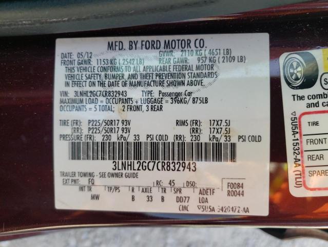 Photo 9 VIN: 3LNHL2GC7CR832943 - LINCOLN MKZ 