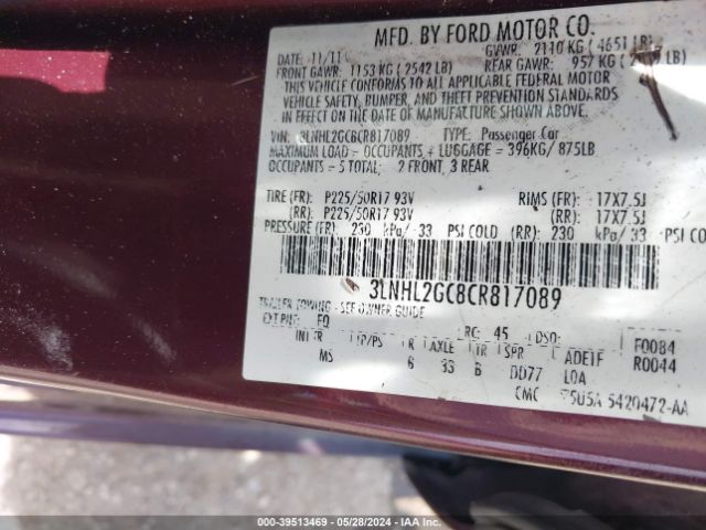 Photo 8 VIN: 3LNHL2GC8CR817089 - LINCOLN MKZ 