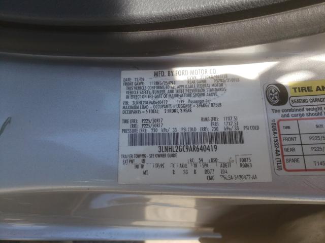 Photo 9 VIN: 3LNHL2GC9AR640419 - LINCOLN MKZ 