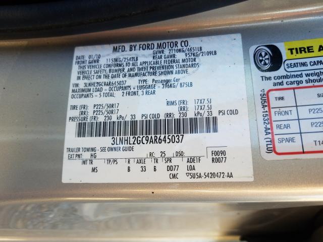 Photo 9 VIN: 3LNHL2GC9AR645037 - LINCOLN MKZ 