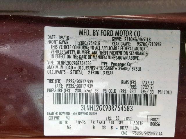 Photo 9 VIN: 3LNHL2GC9BR754583 - LINCOLN MKZ 