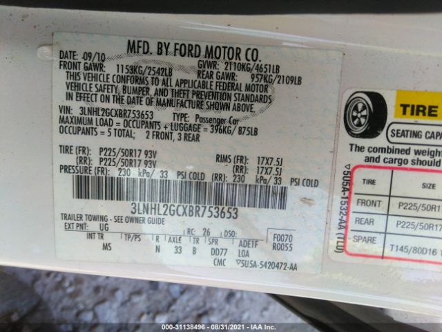 Photo 8 VIN: 3LNHL2GCXBR753653 - LINCOLN MKZ 