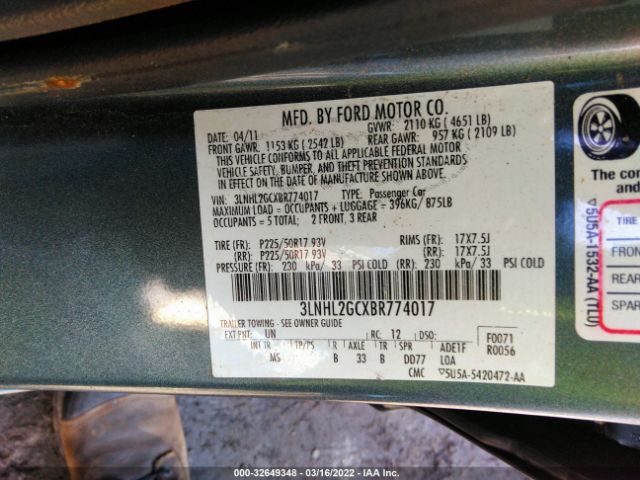 Photo 8 VIN: 3LNHL2GCXBR774017 - LINCOLN MKZ 