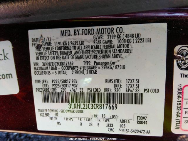 Photo 8 VIN: 3LNHL2JC3CR817669 - LINCOLN MKZ 