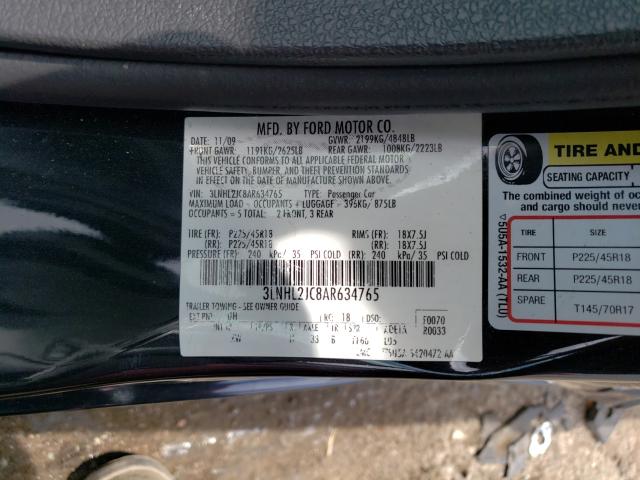 Photo 9 VIN: 3LNHL2JC8AR634765 - LINCOLN MKZ 