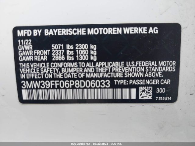 Photo 8 VIN: 3MW39FF06P8D06033 - BMW 330E 