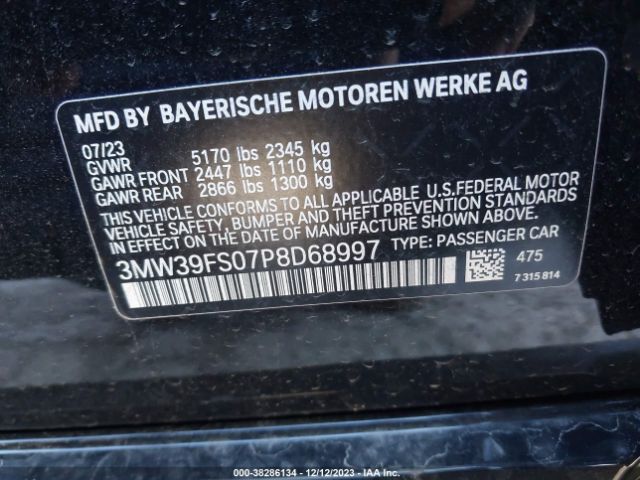 Photo 8 VIN: 3MW39FS07P8D68997 - BMW 3 SERIES 