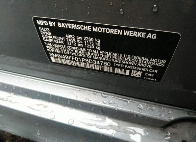 Photo 8 VIN: 3MW49FF01P8D34780 - BMW M340I 