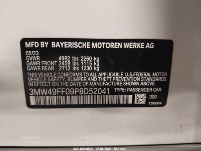 Photo 8 VIN: 3MW49FF09P8D52041 - BMW 3 SERIES 