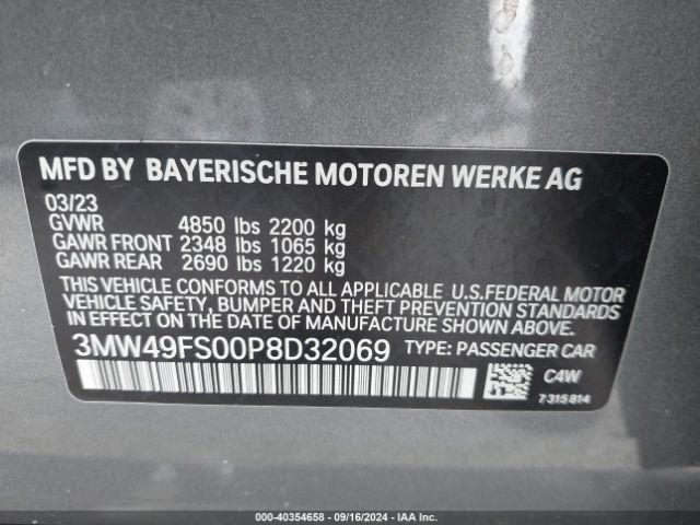 Photo 8 VIN: 3MW49FS00P8D32069 - BMW M340I 