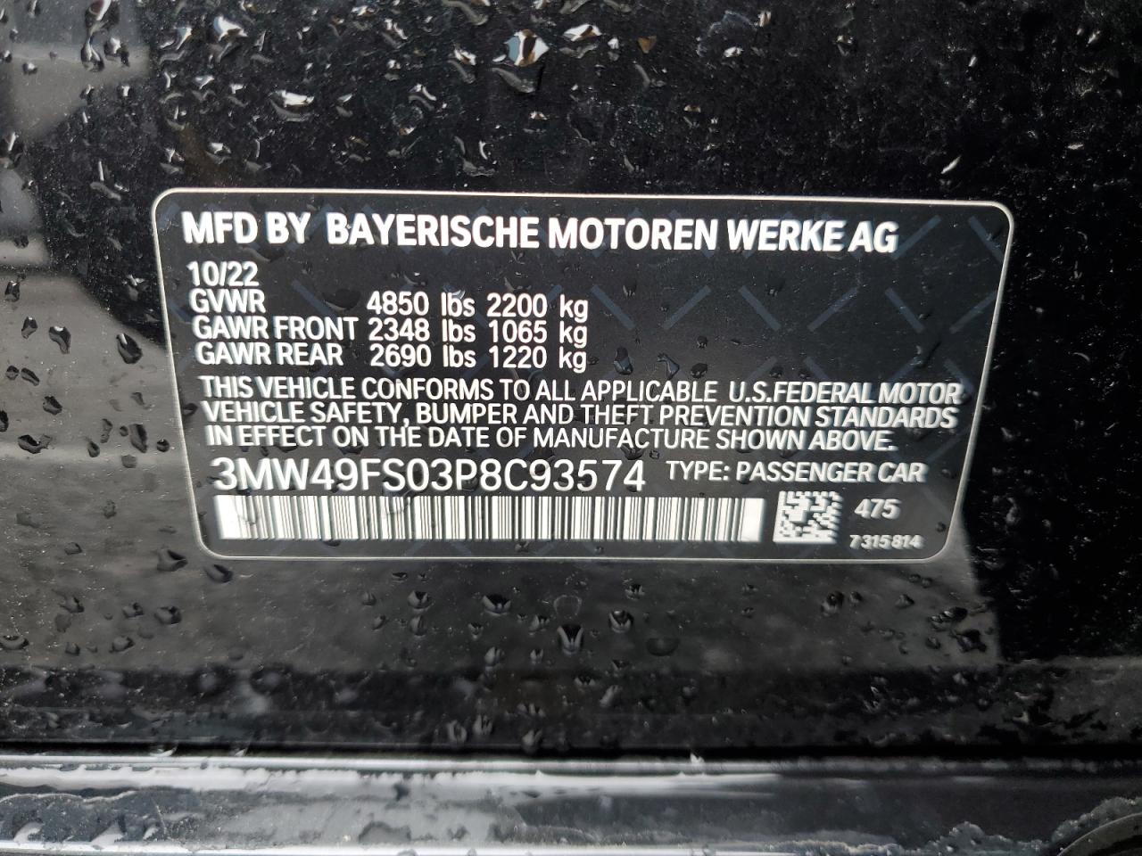 Photo 11 VIN: 3MW49FS03P8C93574 - BMW M3 