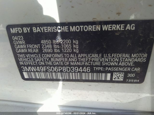 Photo 8 VIN: 3MW49FS06P8D39446 - BMW 3 SERIES 