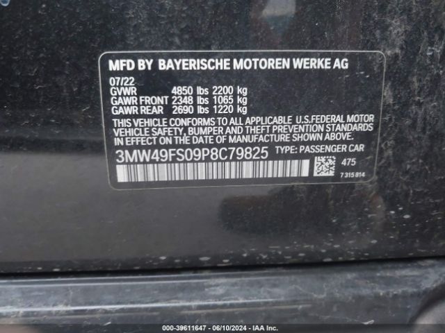 Photo 8 VIN: 3MW49FS09P8C79825 - BMW M340I 