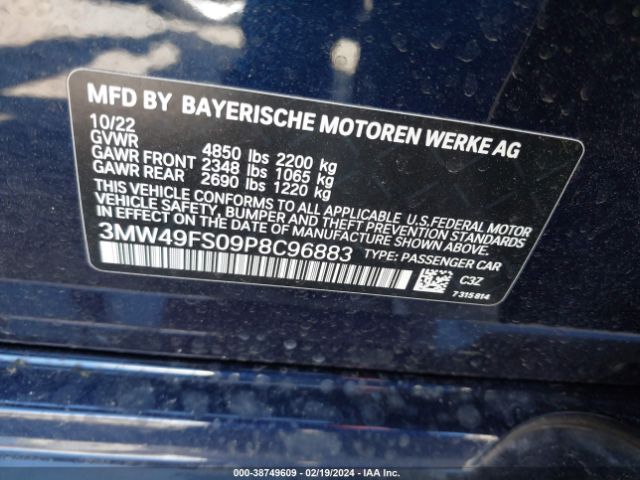 Photo 8 VIN: 3MW49FS09P8C96883 - BMW 3 SERIES 